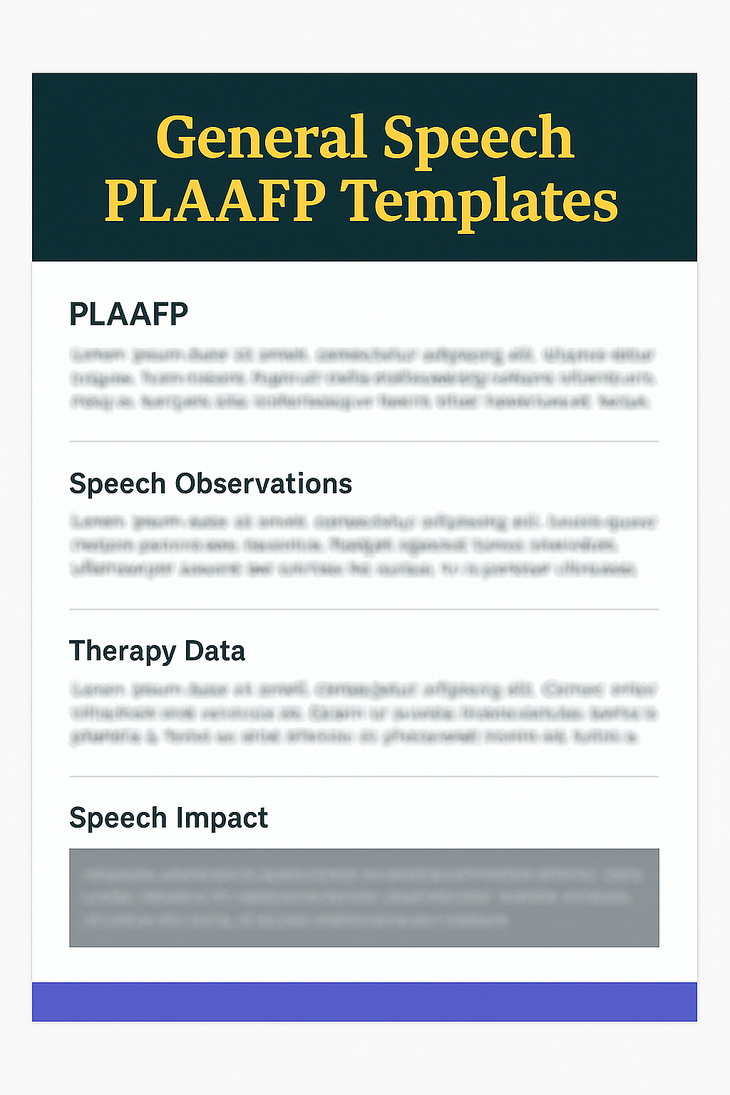 General Speech PLAAFP Templates