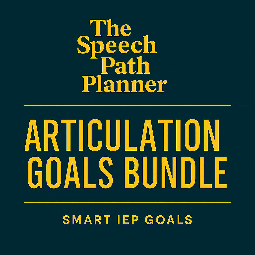 Book cover of 'The Speech Path Planner Articulation Goals Bundle' on a dark green background